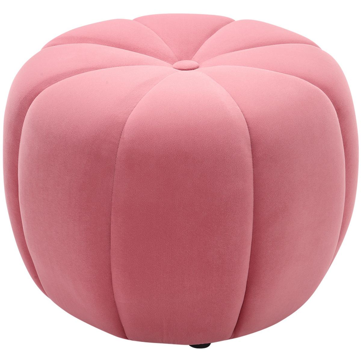 Pumpkin shaped Upholstered Footstool - Pink / 45cm – image 2