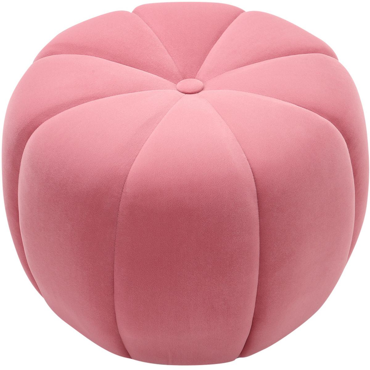 Pumpkin shaped Upholstered Footstool - Pink / 45cm – image 3