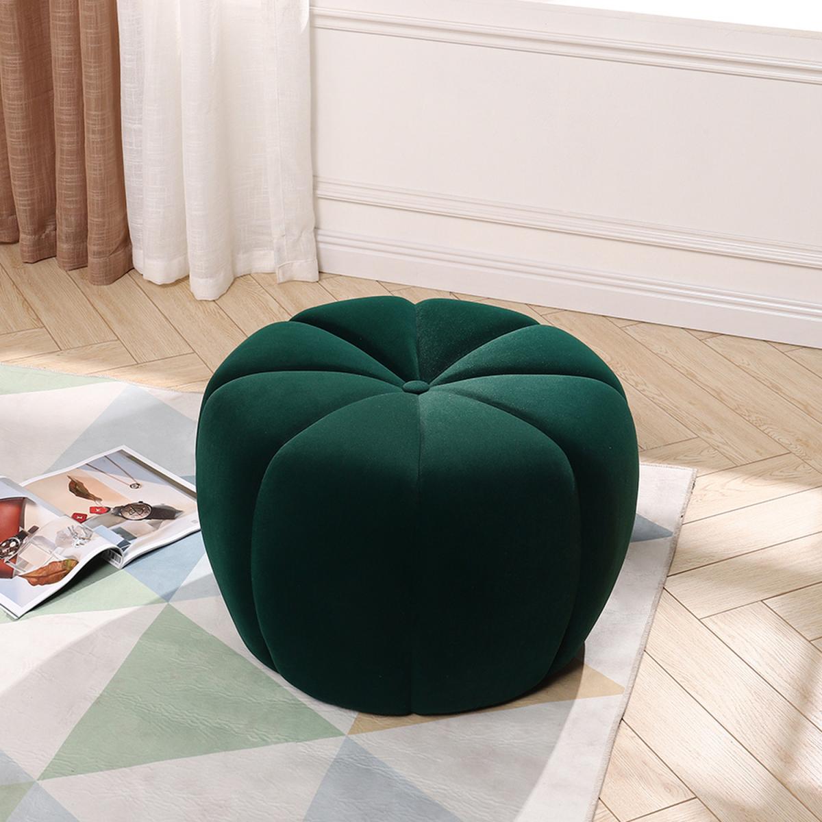 Pumpkin shaped Upholstered Footstool - Pink / 45cm – image 28