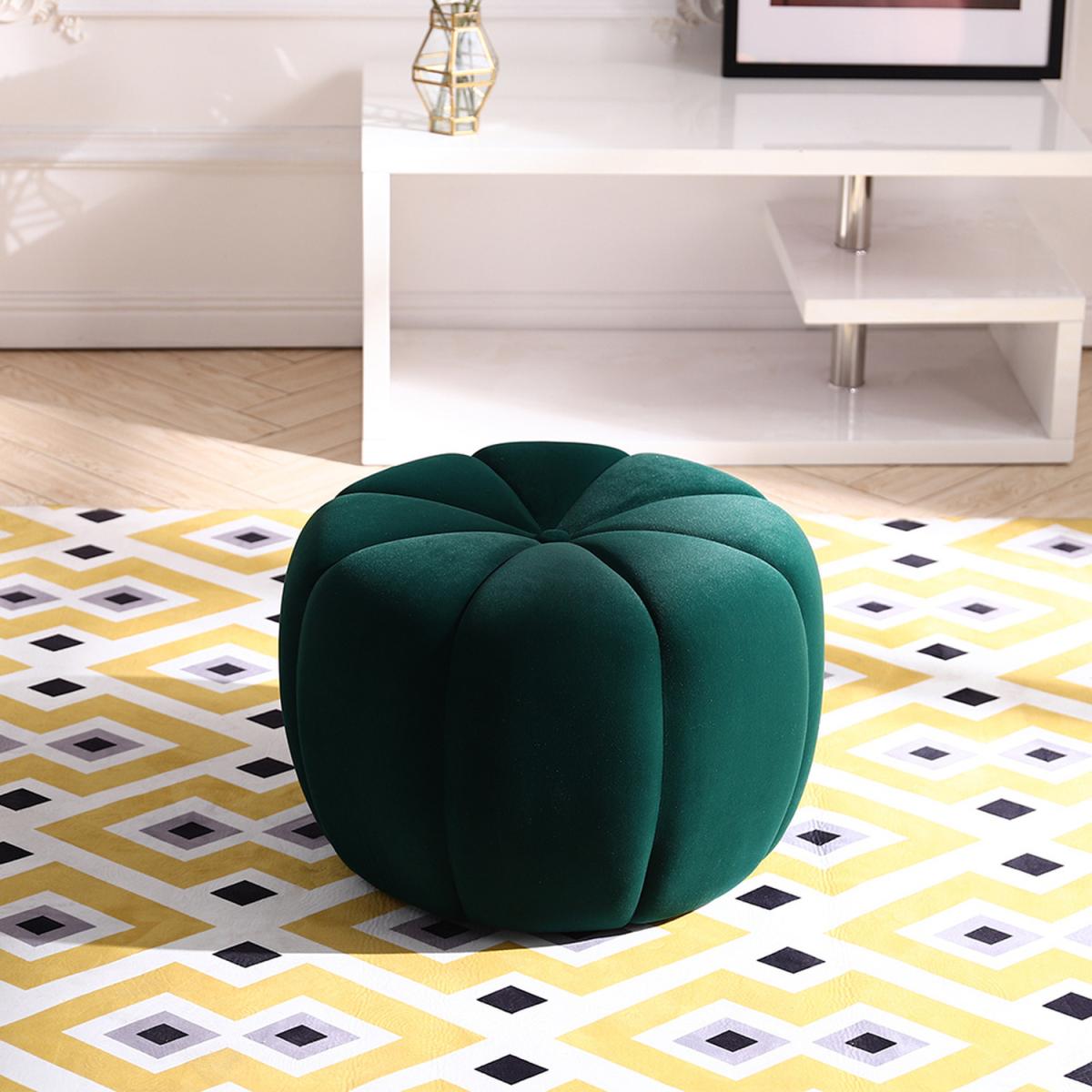 Pumpkin shaped Upholstered Footstool - Pink / 45cm – image 29