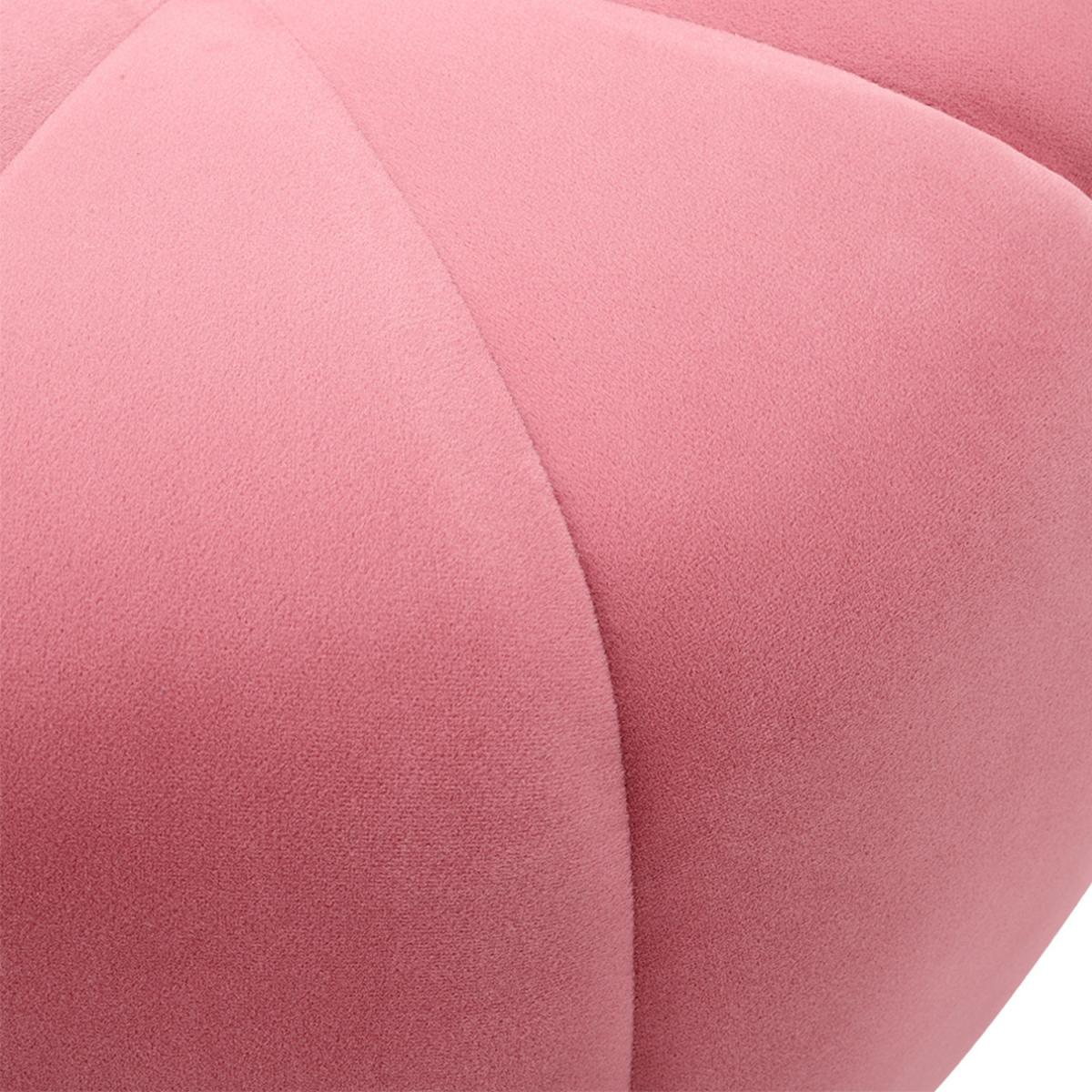 Pumpkin shaped Upholstered Footstool - Pink / 45cm – image 4