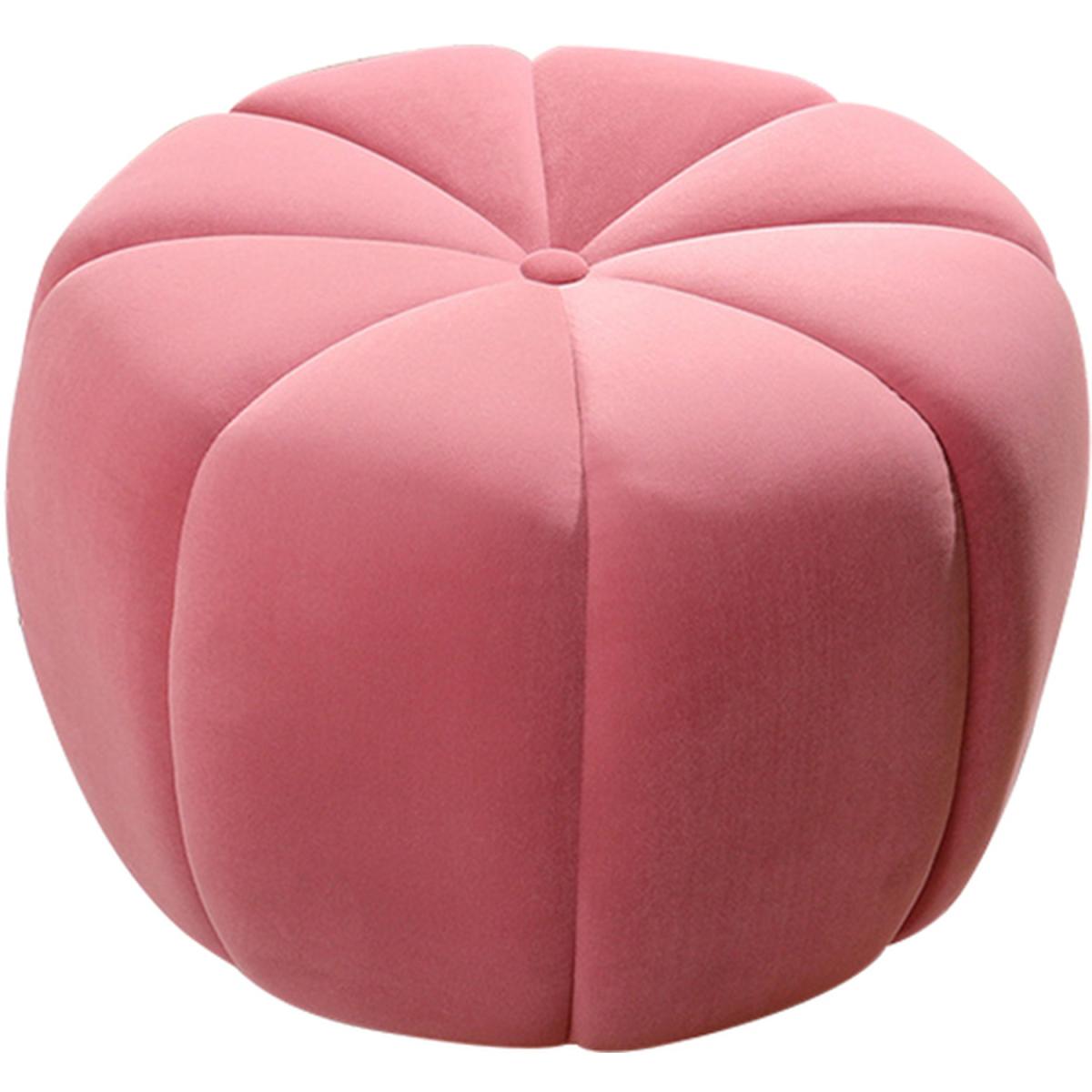 Pumpkin shaped Upholstered Footstool - Pink / 45cm – image 33