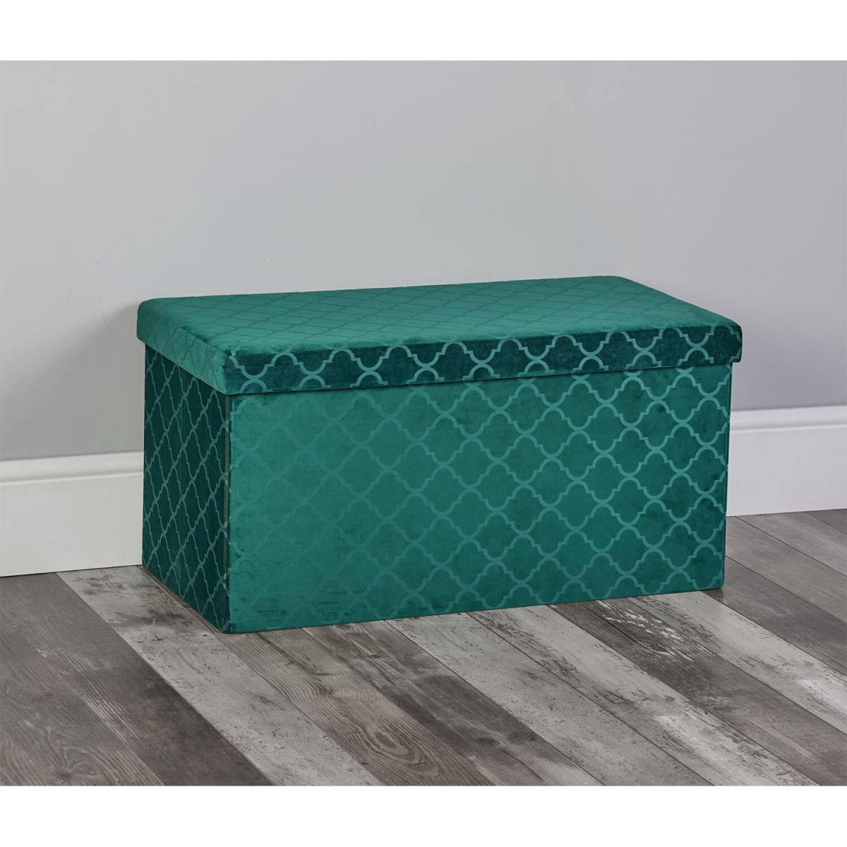 Green Quatrefoil Storage Trunk – image 2