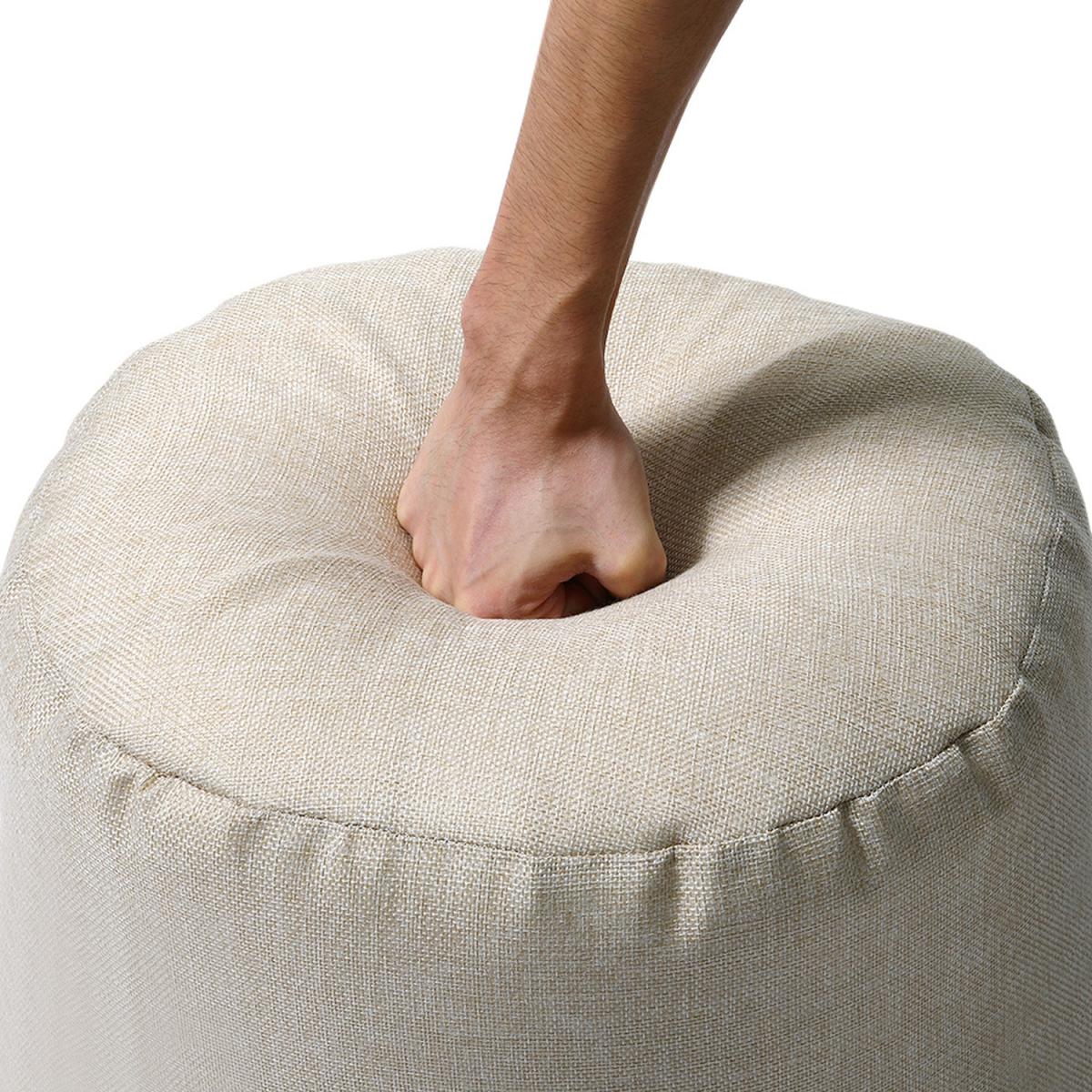 Round Bean Bag Foot Rest Footstool Ottoman Seat Linving Room Bedroom - Grey – image 5