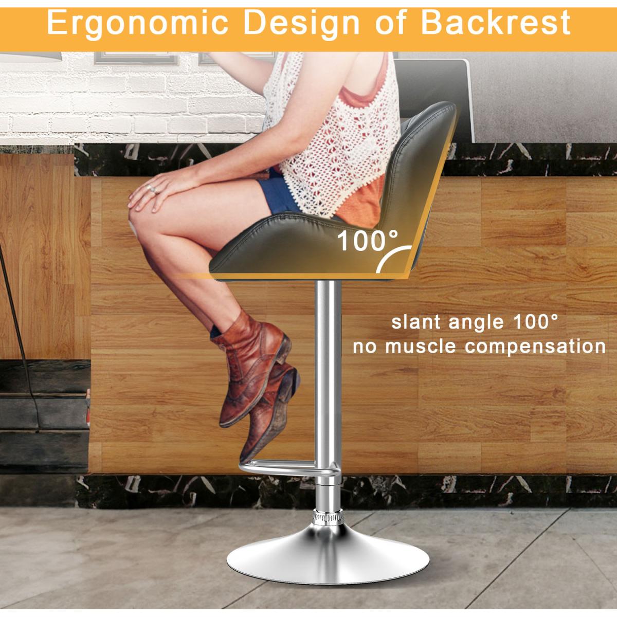 Drafting Stool with Backrest and Foot Rest - Black – image 3