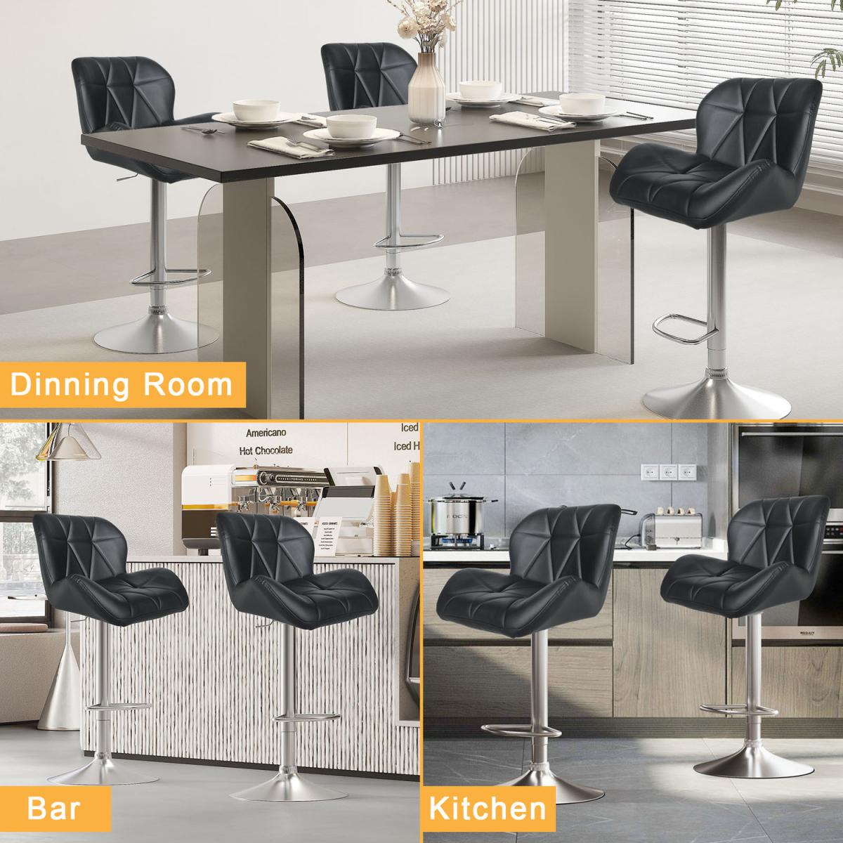 Drafting Stool with Backrest and Foot Rest - Black – image 6
