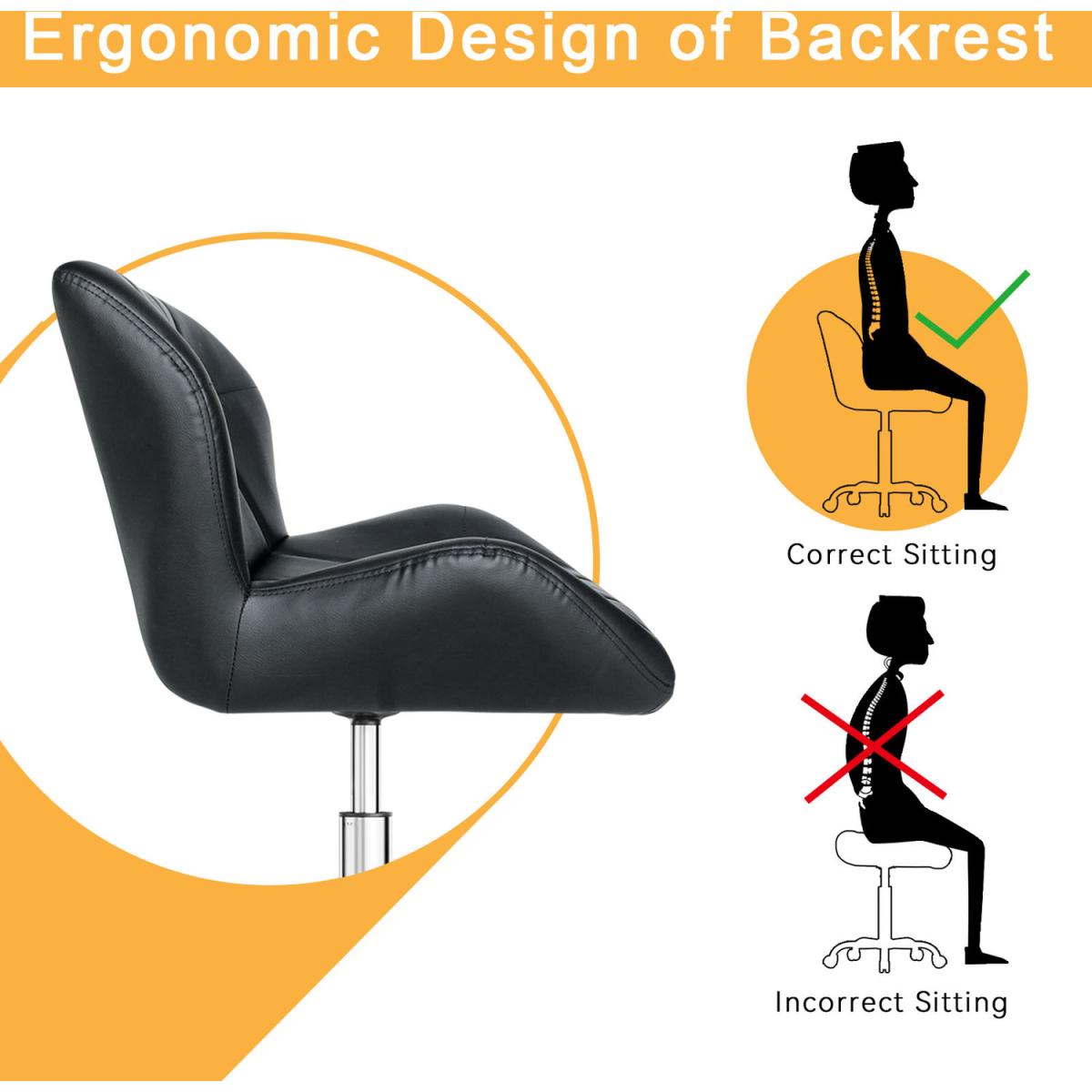 Drafting Stool with Backrest and Foot Rest - Black – image 7