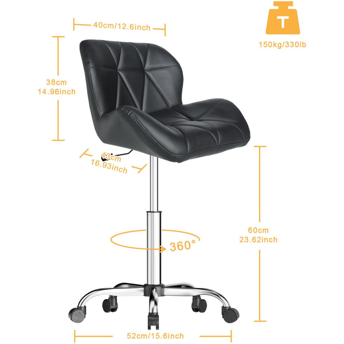 Drafting Stool with Backrest and Foot Rest - Black – image 8