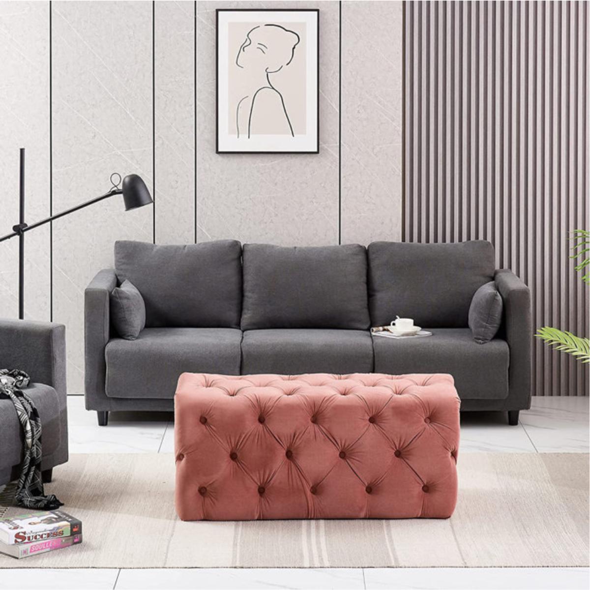 Melia Velvet Ottoman Bench Single - Pink – image 5