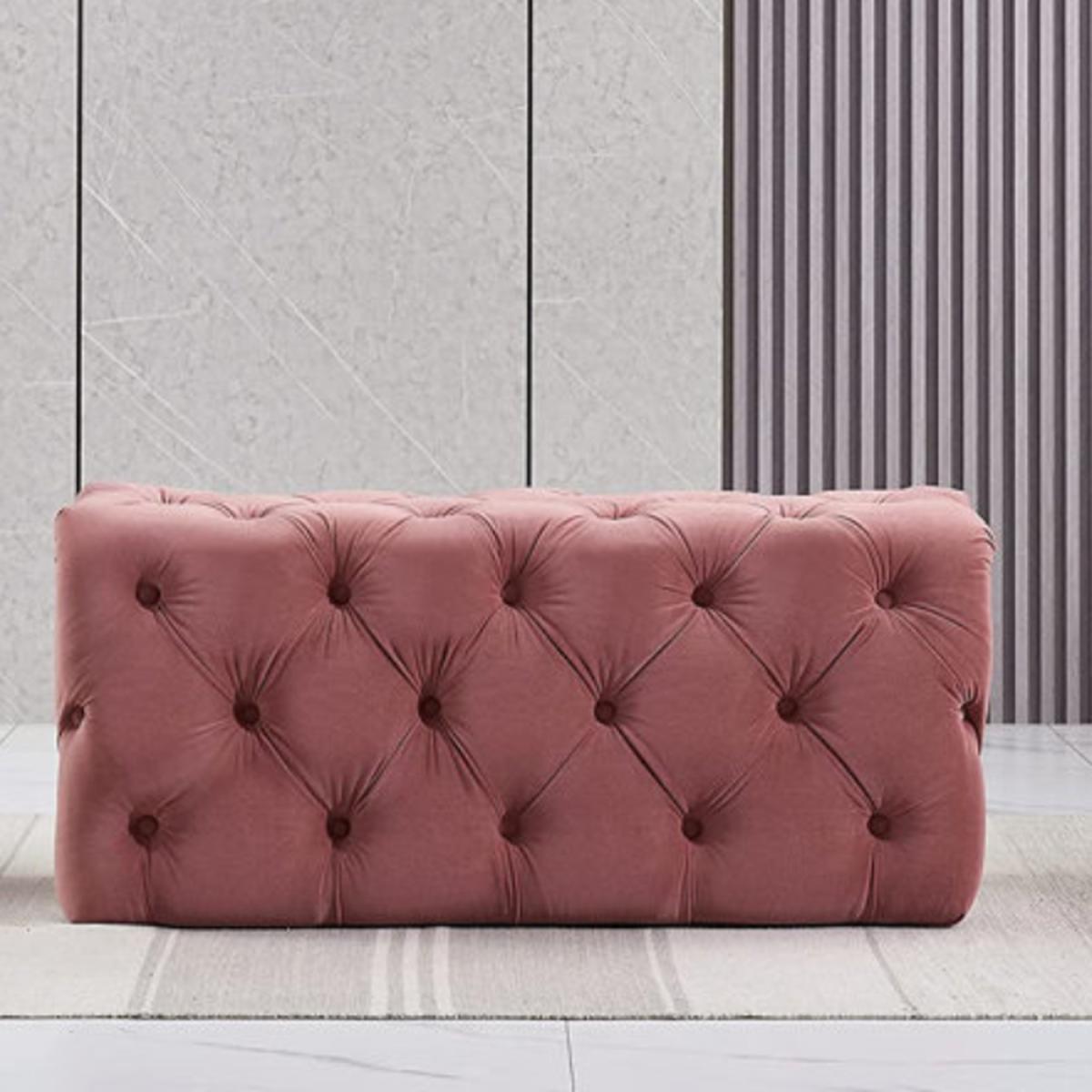 Melia Velvet Ottoman Bench Single - Pink – image 6