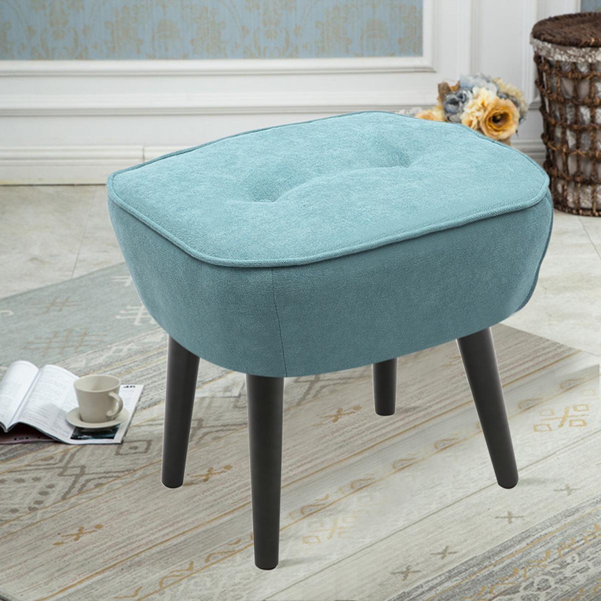 Linen Dressing Footstool Small Stool - Blue – image 2