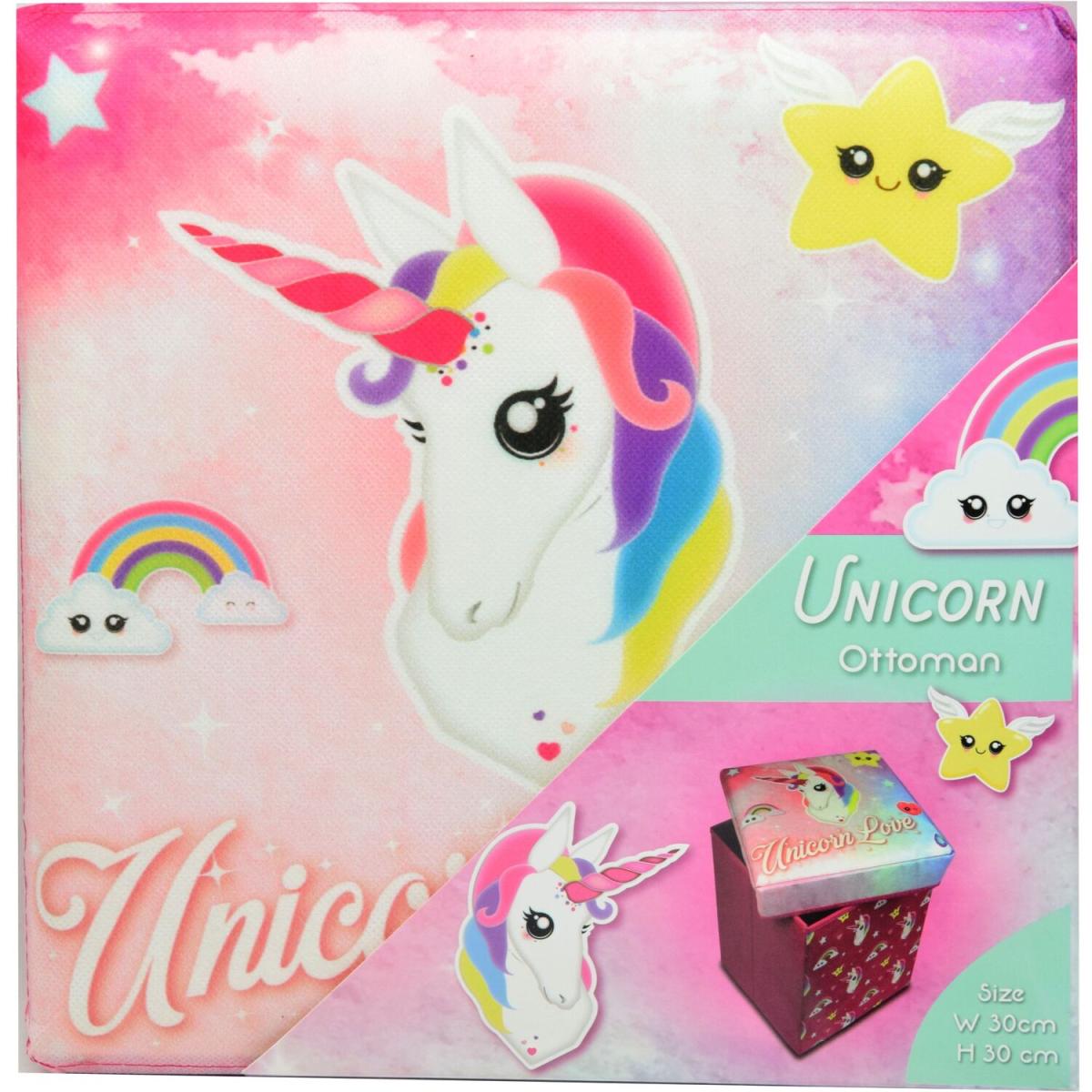 Pink Unicorn Ottoman Kids Bedroom Storage Cube – image 2