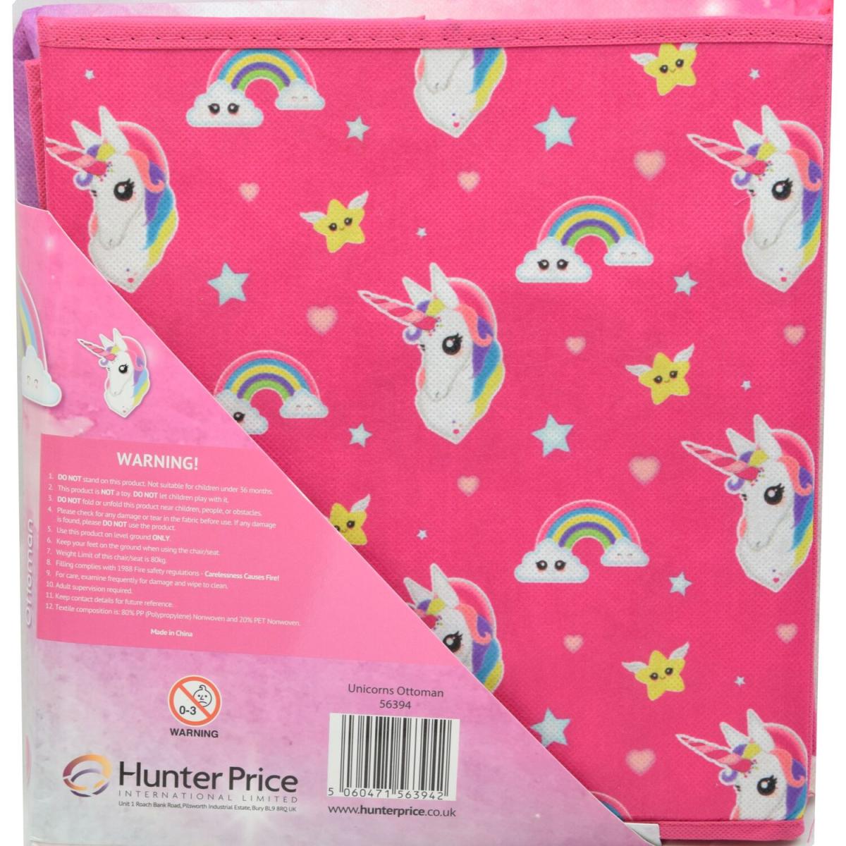 Pink Unicorn Ottoman Kids Bedroom Storage Cube – image 3