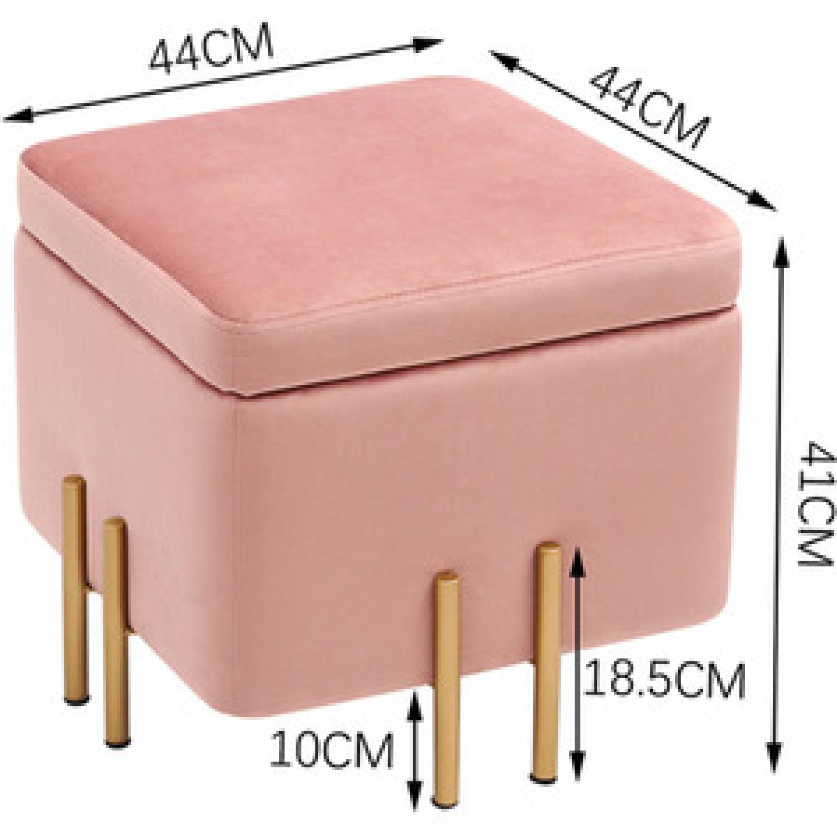 Square Velvet Footstool - Pink – image 6