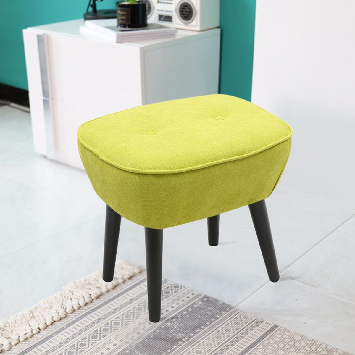 Linen Fabric Sofa Footstool - Glass Green – image 4