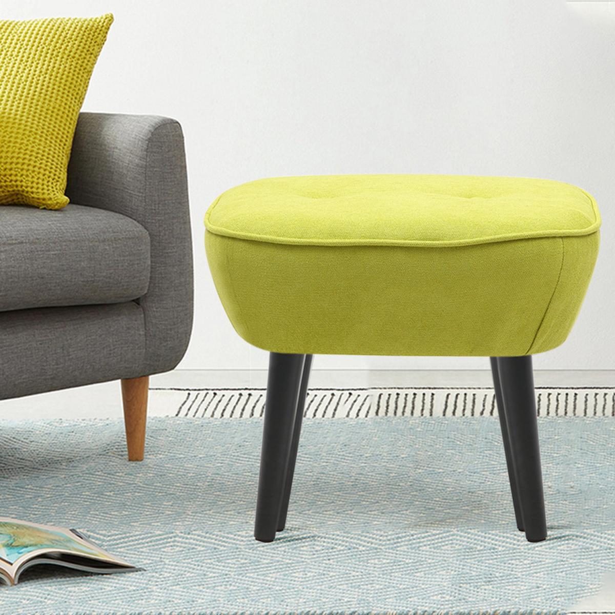 Linen Fabric Sofa Footstool - Glass Green – image 6