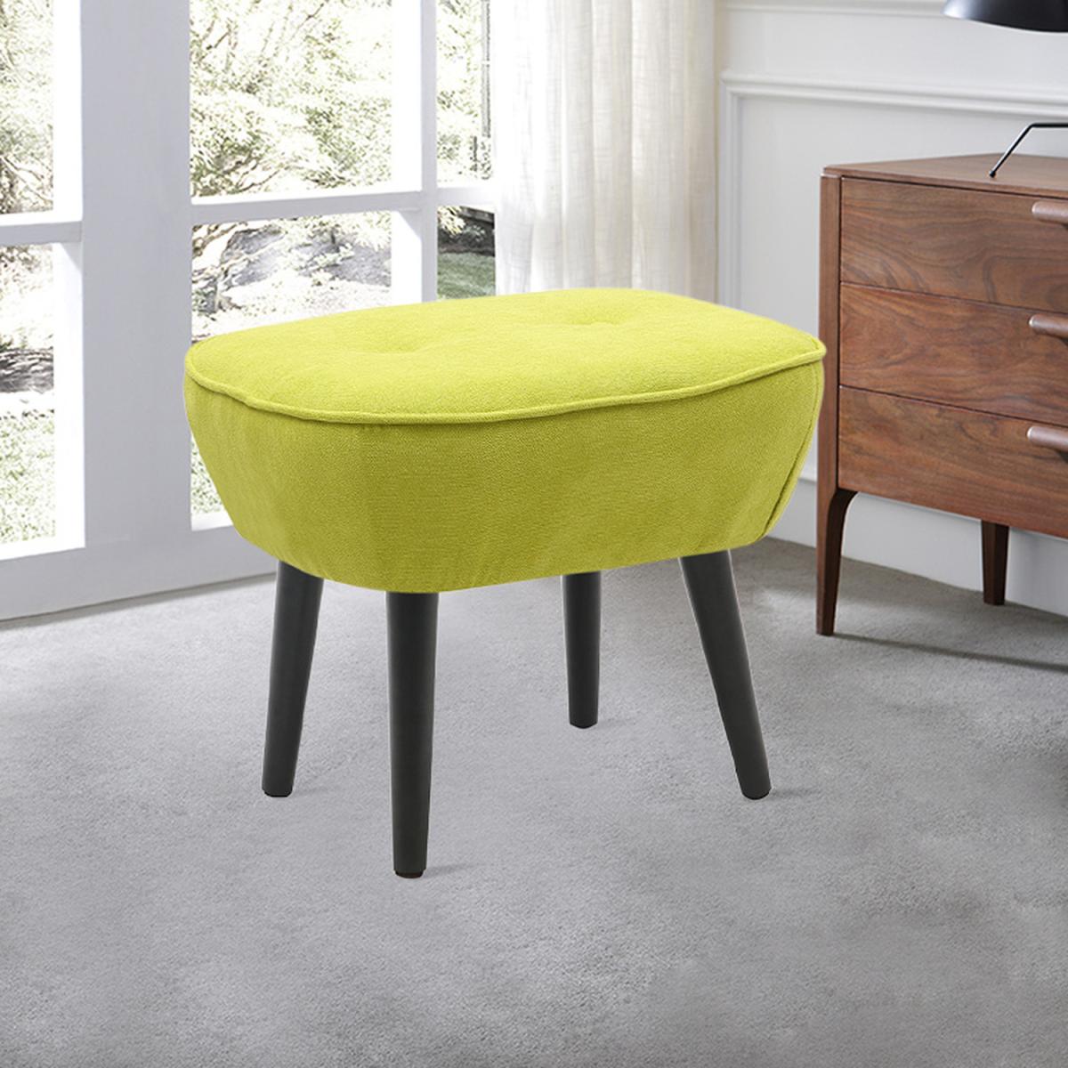 Linen Fabric Sofa Footstool - Glass Green – image 1