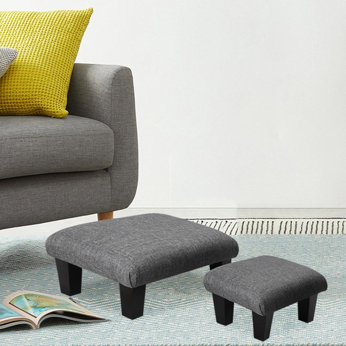 Linen Casual Footstools - Light Grey / 32cm – image 3