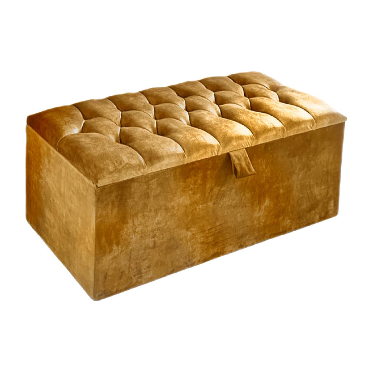 Ottoman Storage Blank Box In Velvet - Mustard – image 1
