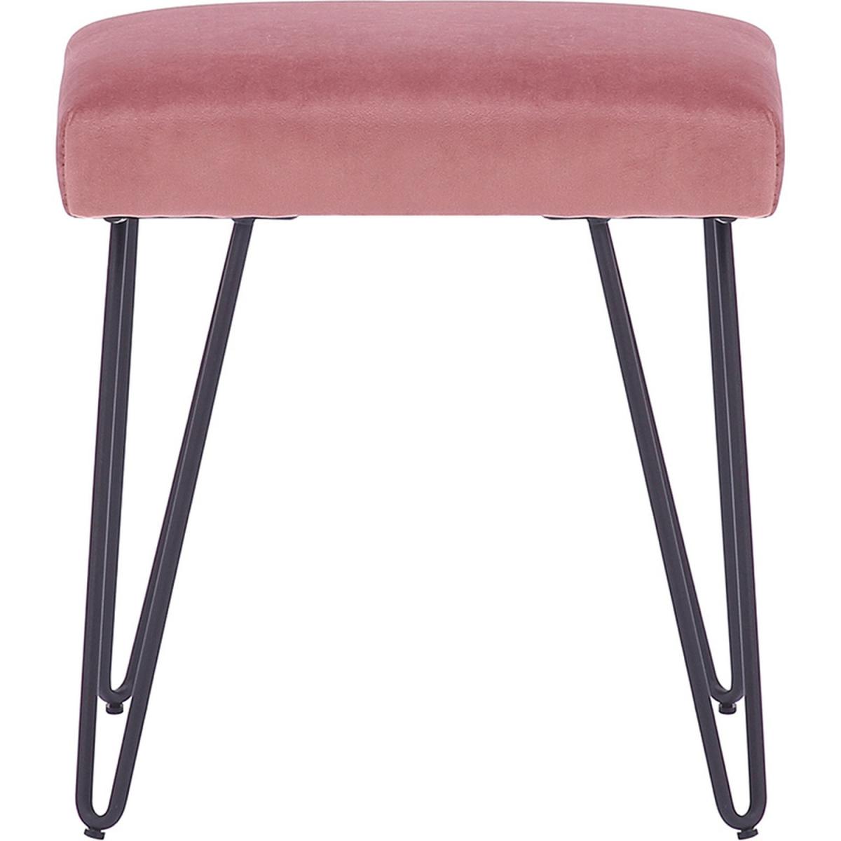 Velvet Rectangle Ottoman - Grey Pink – image 3