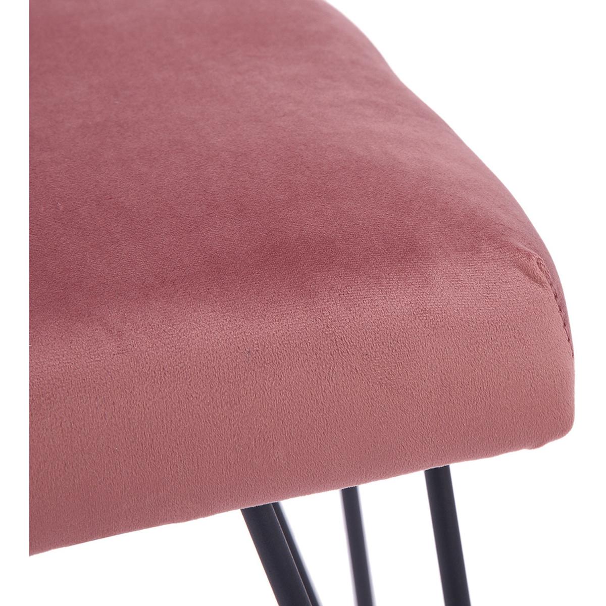 Velvet Rectangle Ottoman - Grey Pink – image 4