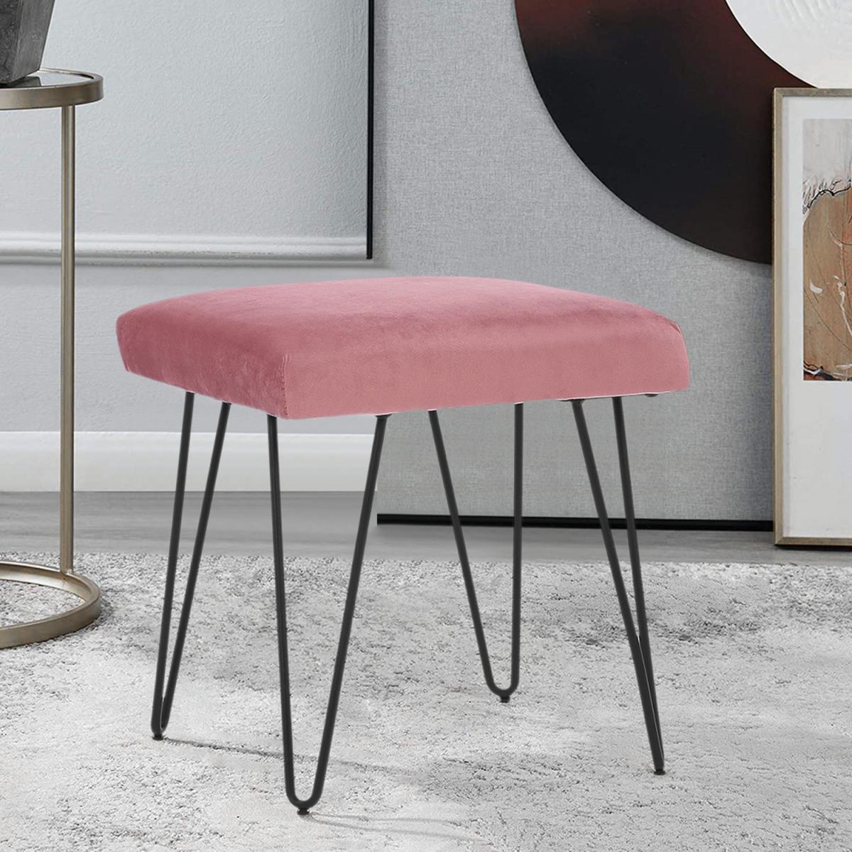 Velvet Rectangle Ottoman - Grey Pink – image 5