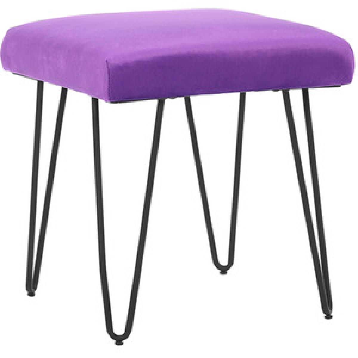 Velvet Rectangle Ottoman - Grey Pink – image 7