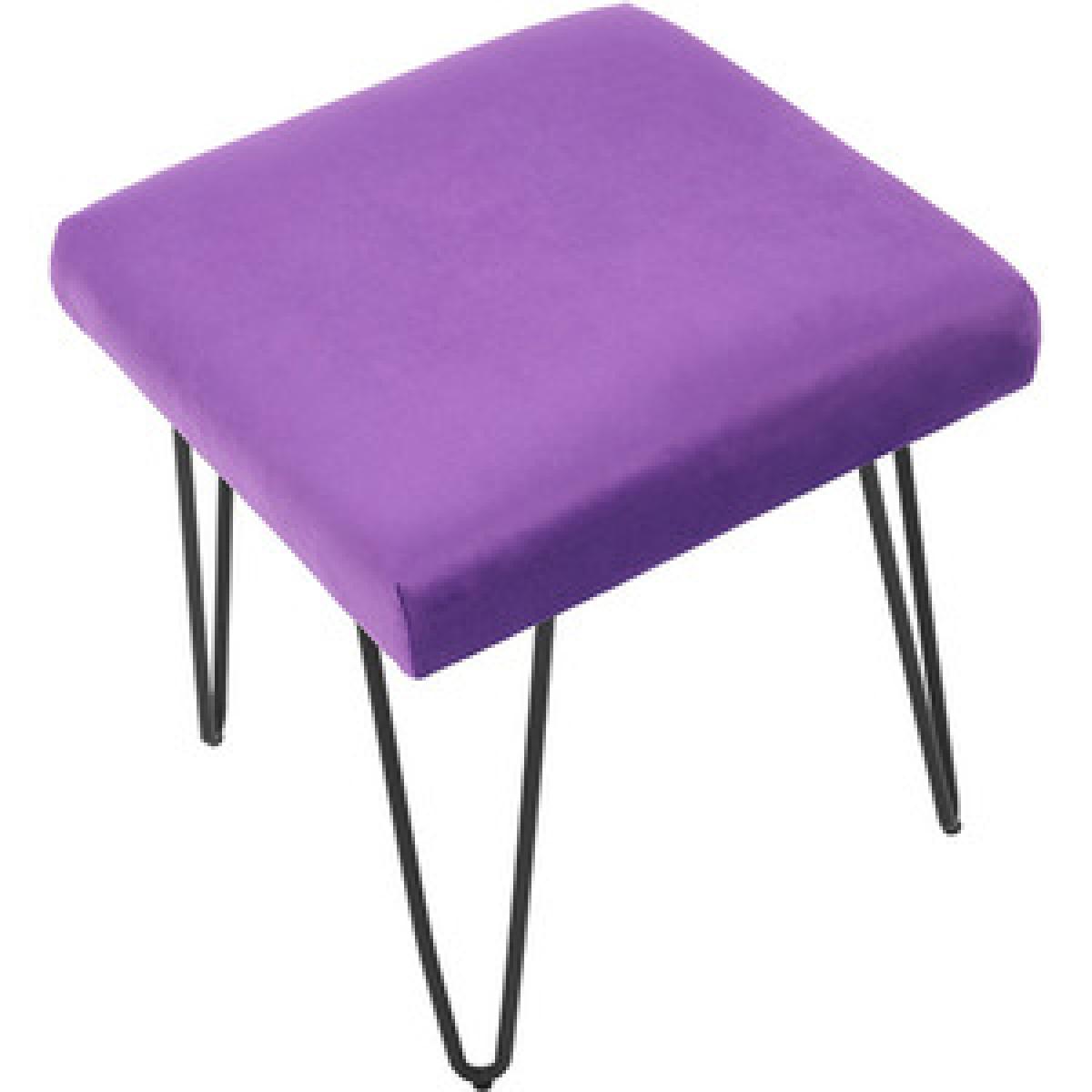 Velvet Rectangle Ottoman - Grey Pink – image 8