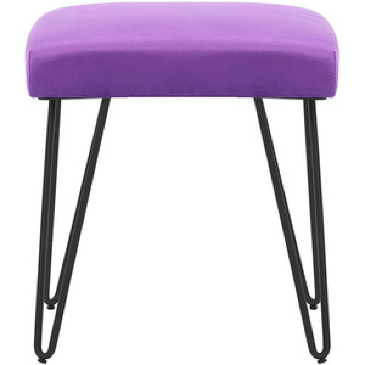 Velvet Rectangle Ottoman - Grey Pink – image 9