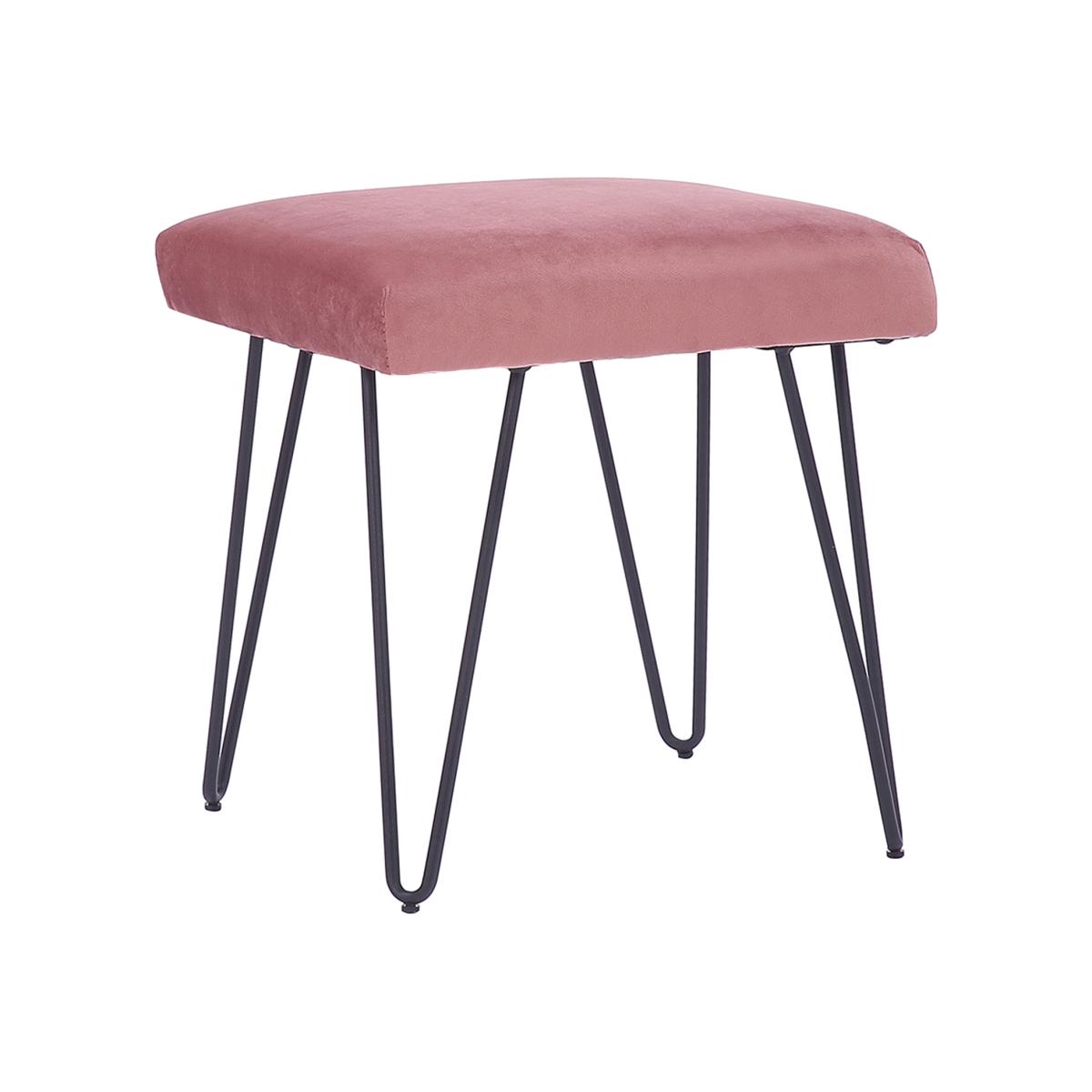 Velvet Rectangle Ottoman - Grey Pink – image 1