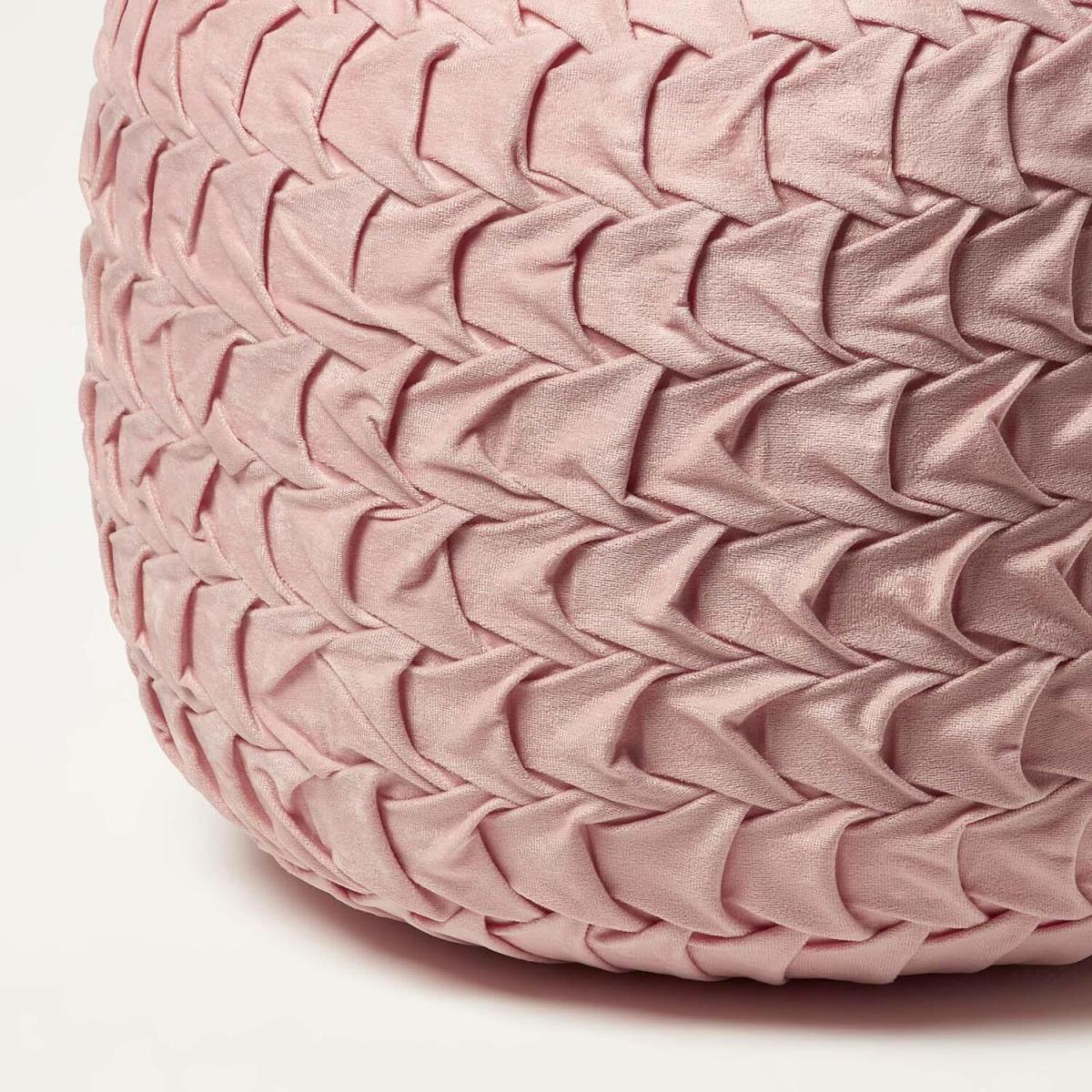 Grace Pleated Velvet Pouffe - Dusk Pink – image 4