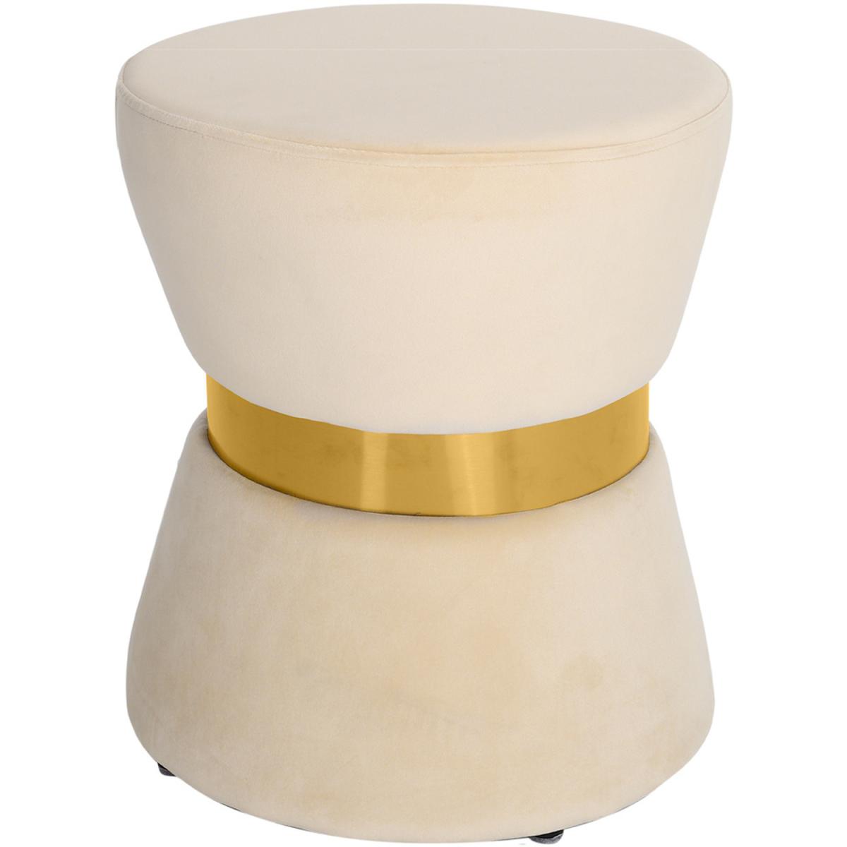 Comfortable Velvet Footstools - Beige – image 2