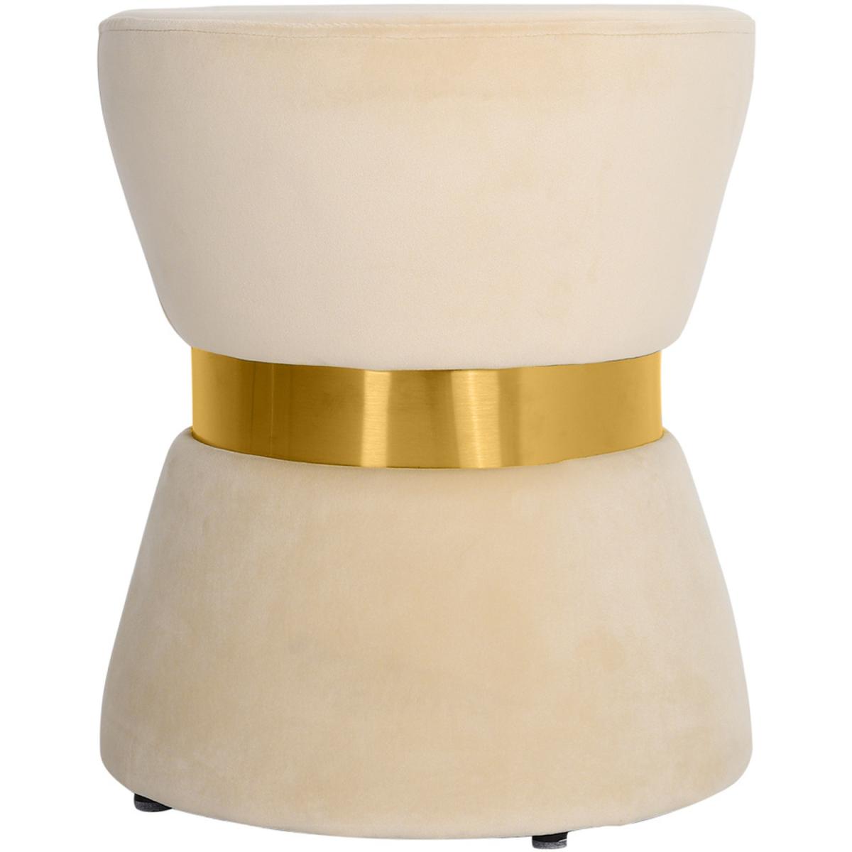 Comfortable Velvet Footstools - Beige – image 3