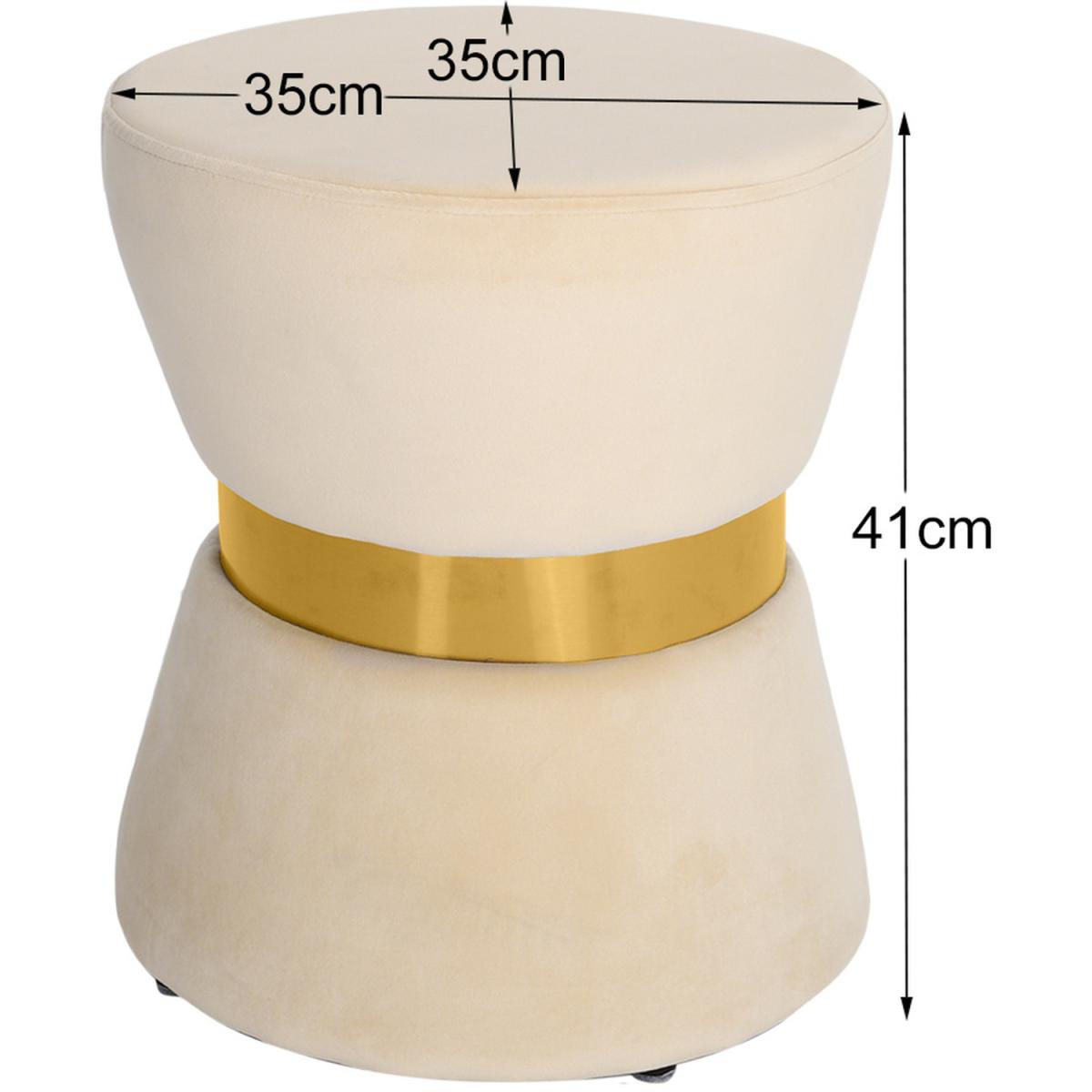 Comfortable Velvet Footstools - Beige – image 6