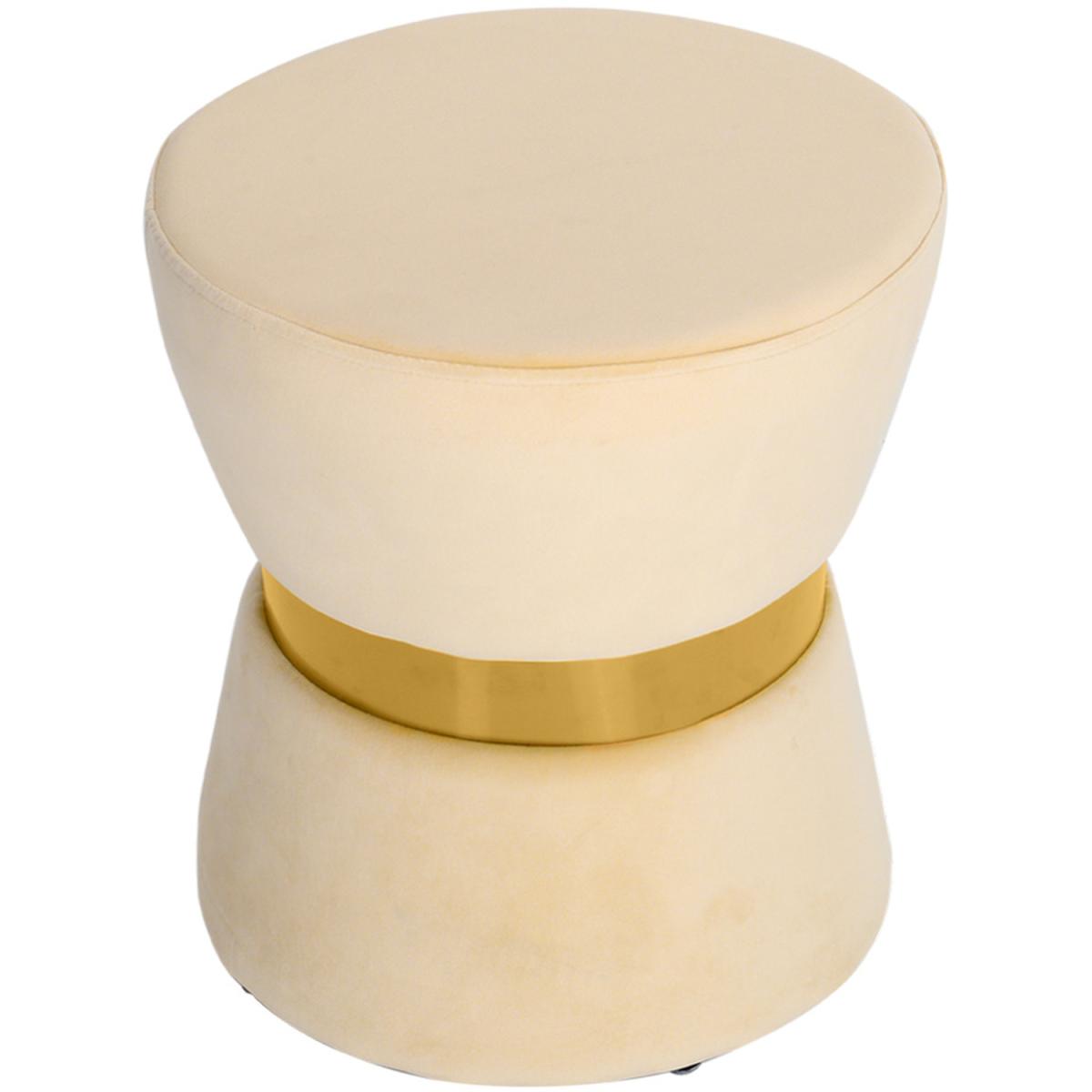 Comfortable Velvet Footstools - Beige – image 7
