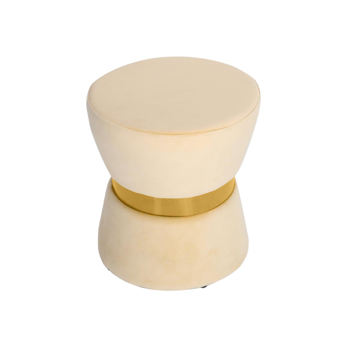 Comfortable Velvet Footstools - Beige – image 1