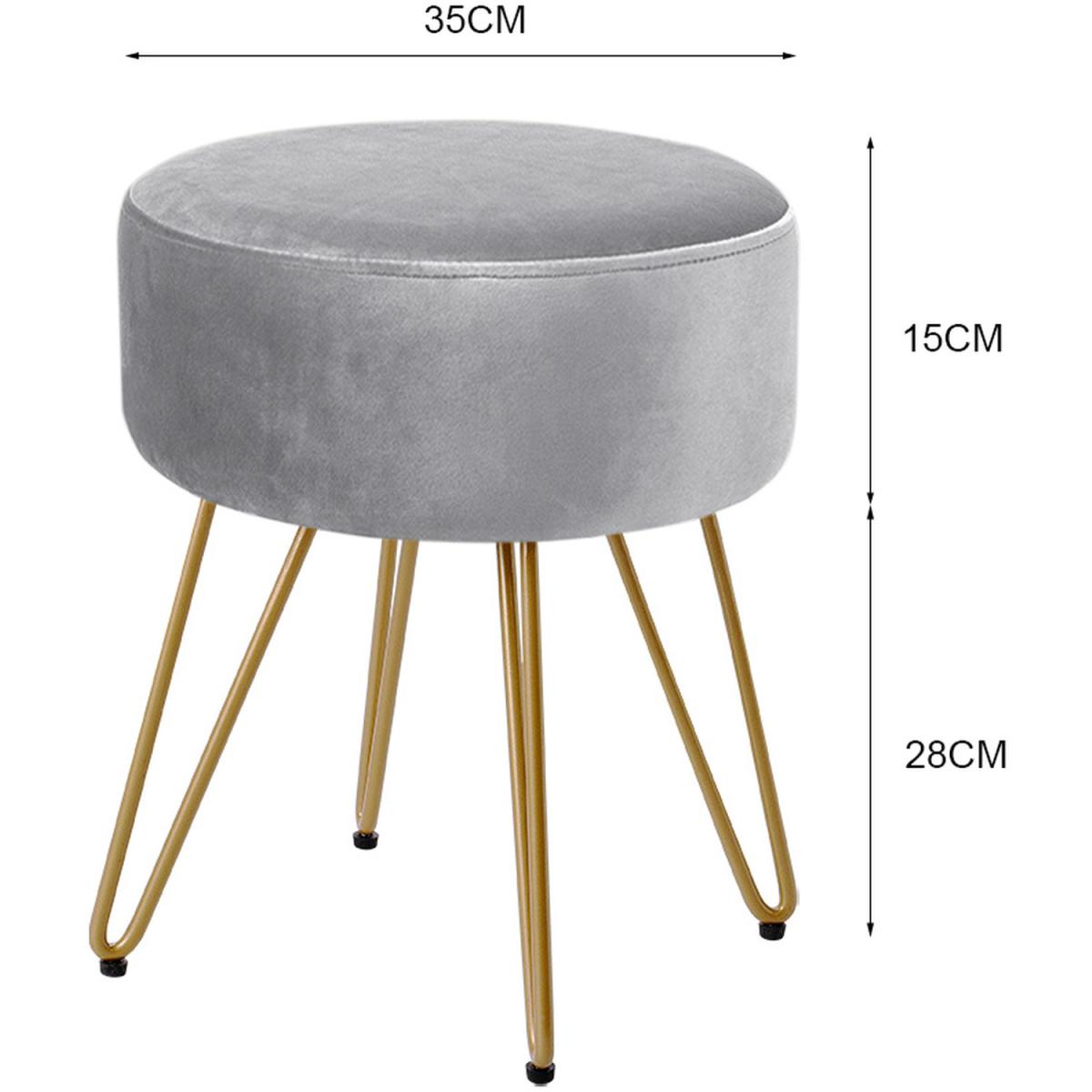 Velvet Soft Round Footrest  - Grey – image 5