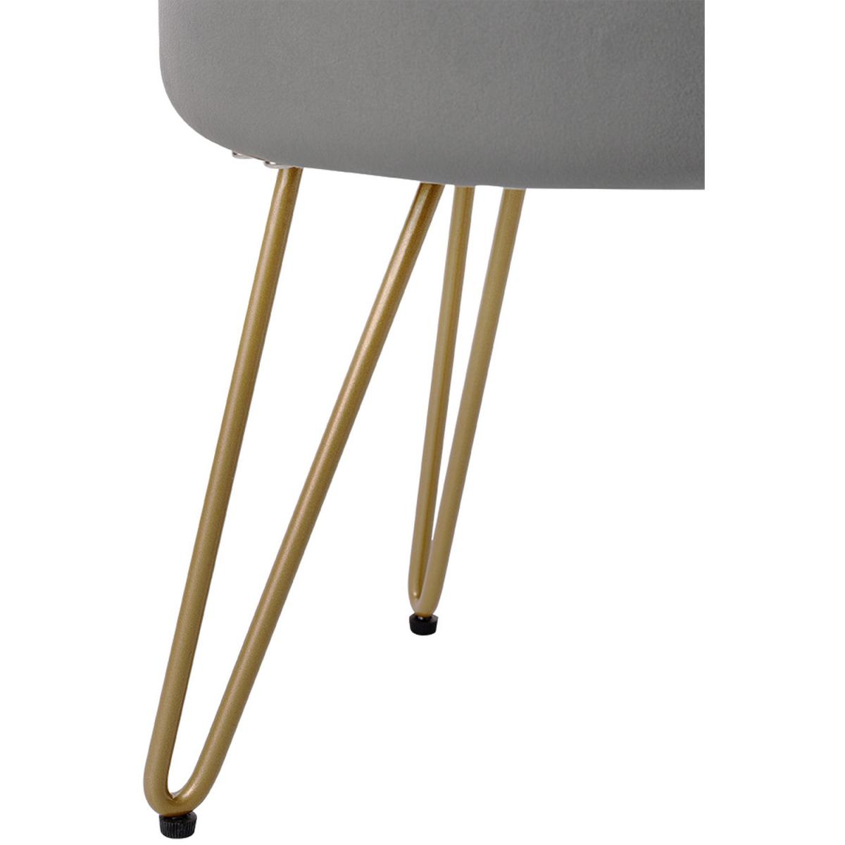 Velvet Soft Round Footrest  - Grey – image 6