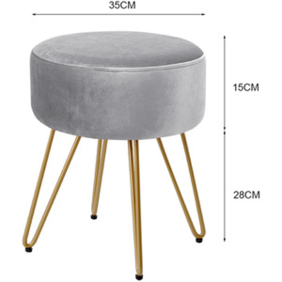 Velvet Soft Round Footrest  - Grey – image 9