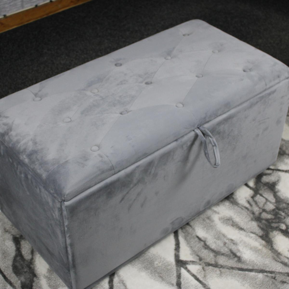 Kosy koala Chester Button Ottoman Storage Footstool - Grey – image 2