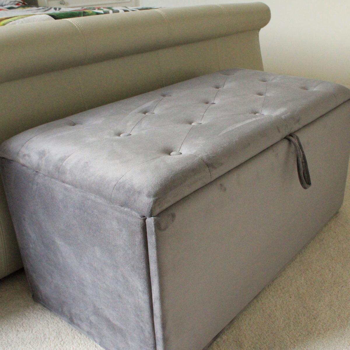 Kosy koala Chester Button Ottoman Storage Footstool - Grey – image 4