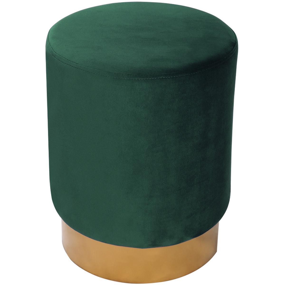 Small Velvet Ottoman - Green – image 2