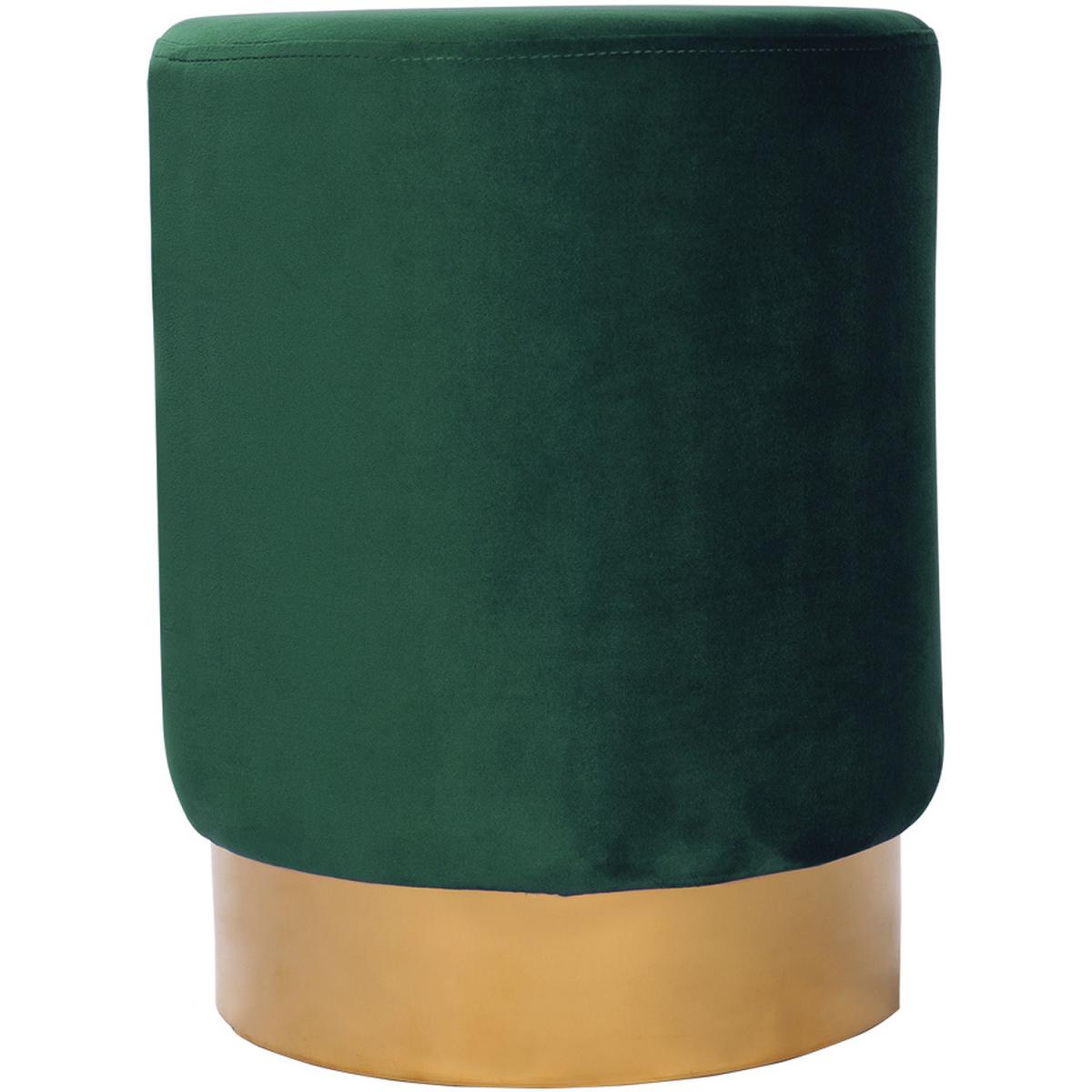 Small Velvet Ottoman - Green – image 3