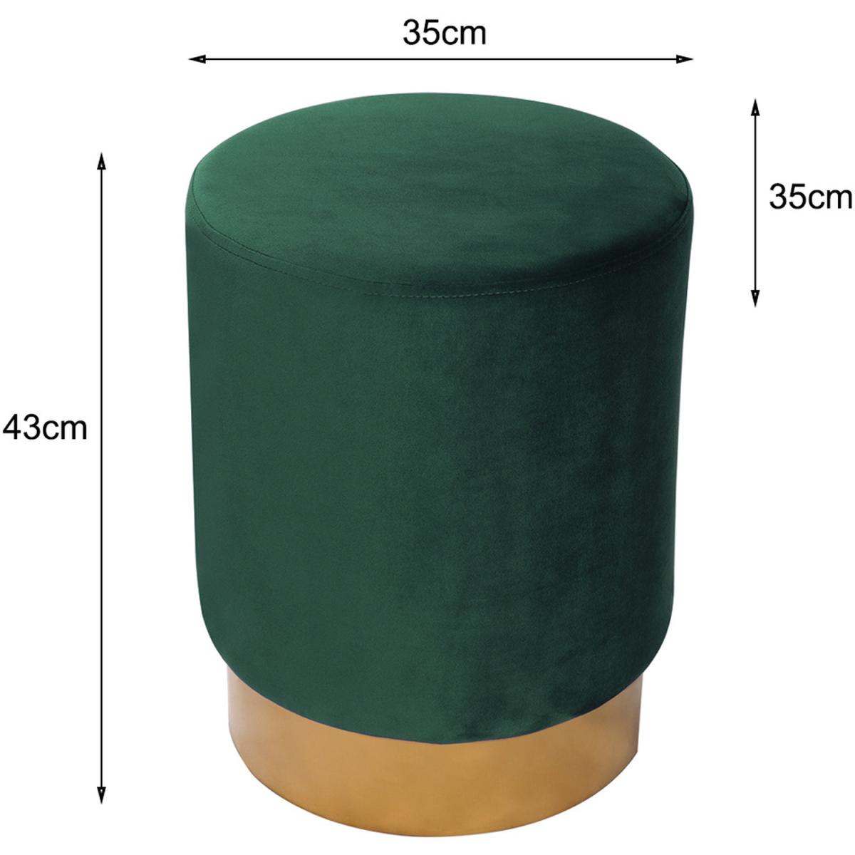 Small Velvet Ottoman - Green – image 5