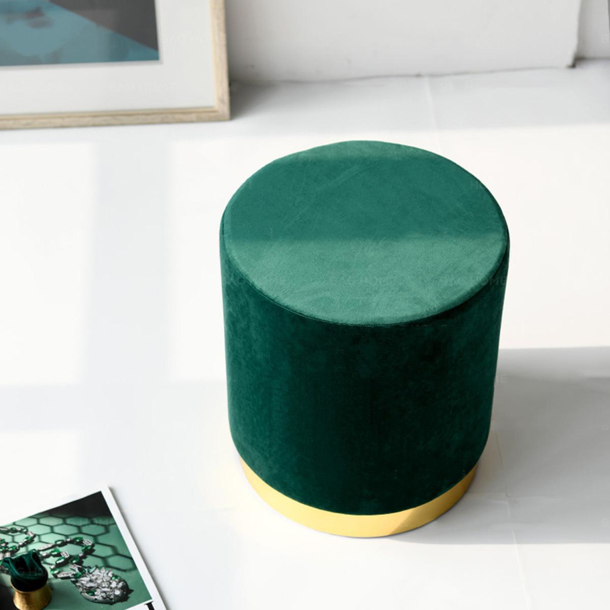 Small Velvet Ottoman - Green – image 8