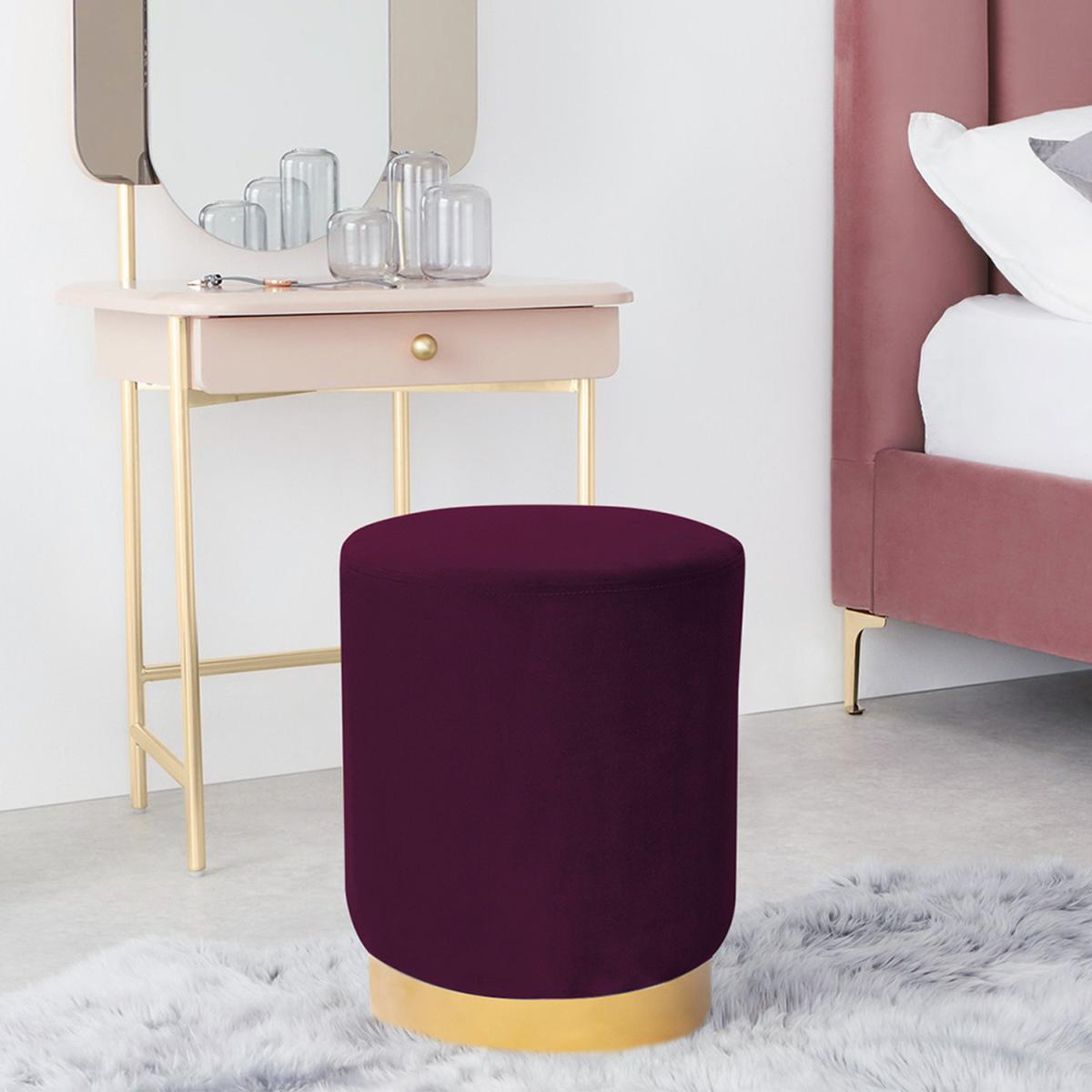 Small Velvet Ottoman - Green – image 9