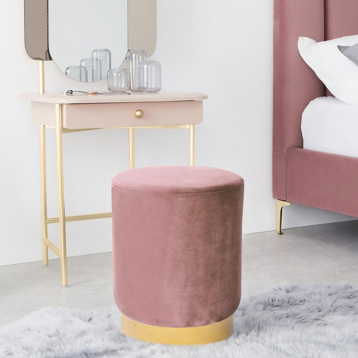 Small Velvet Ottoman - Green – image 10