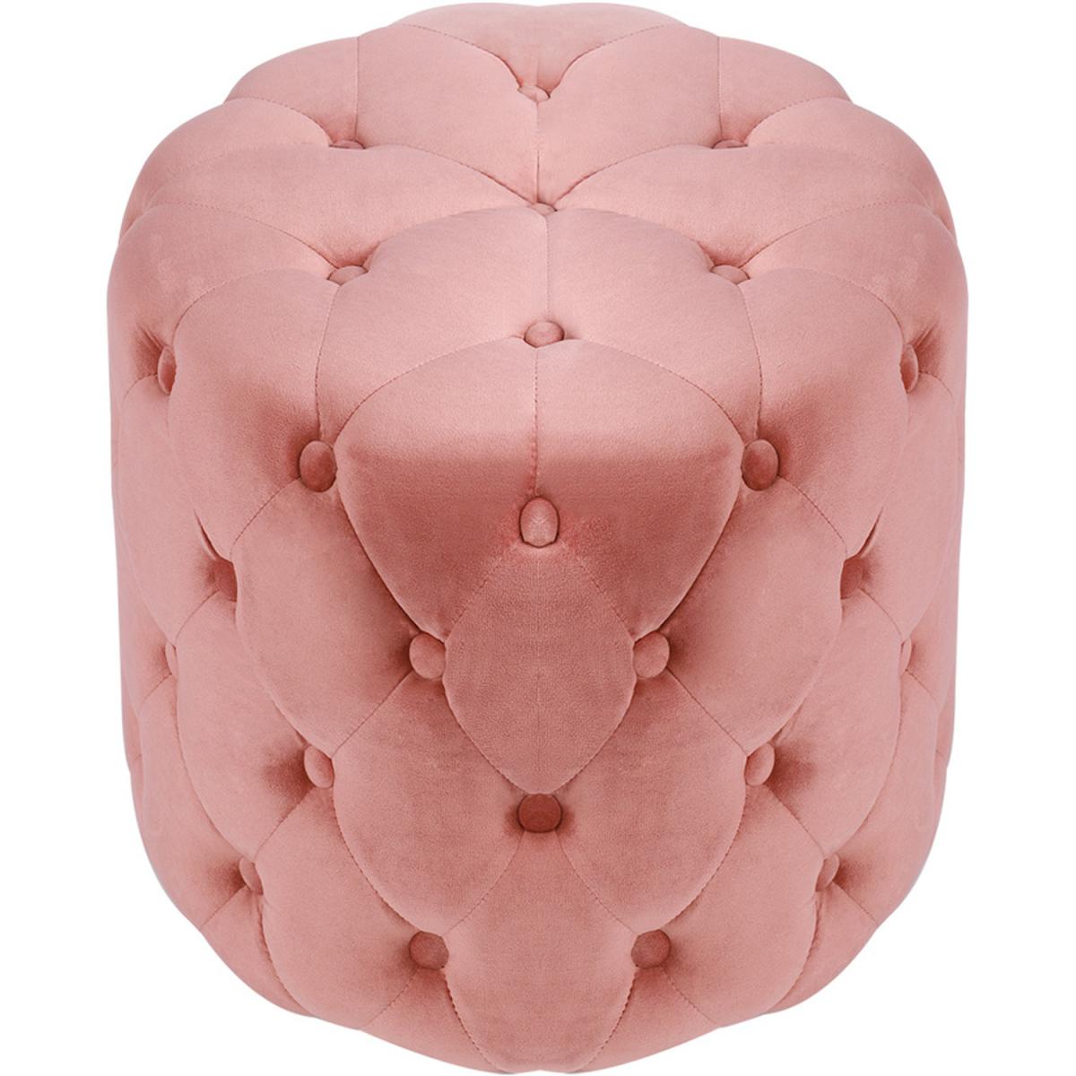 Round Velvet Footrest Footstool - Grey – image 11