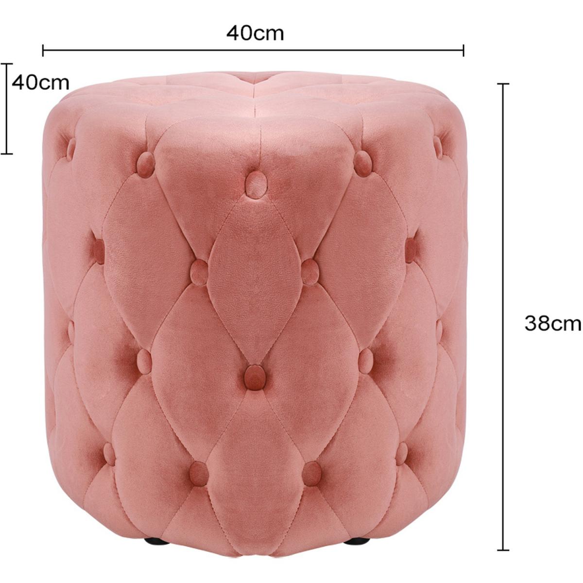 Round Velvet Footrest Footstool - Grey – image 13