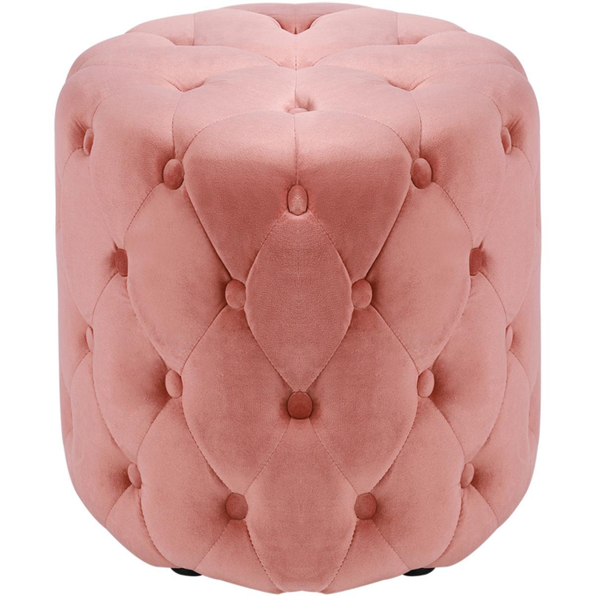 Round Velvet Footrest Footstool - Grey – image 10